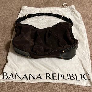 Banana Republic Large Brown Suede Shoulder Bag
